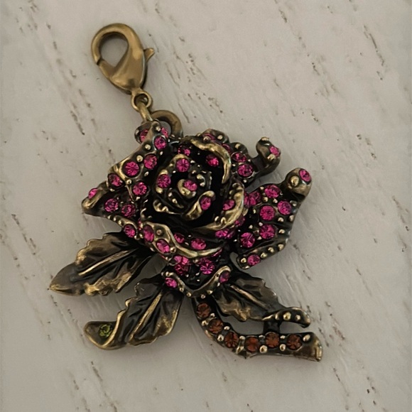 Heidi Daus Swarovski Crystal Rose Charm with Lobster Claw Clasp - Picture 2 of 12